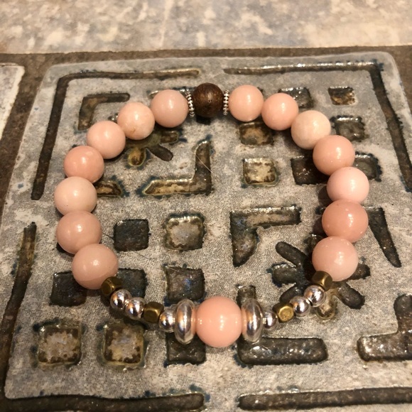 Pink Opal Stretch Bracelet, Brand NEW! Genuine Gemstones, Gift of Love, Handmade - Picture 3 of 4